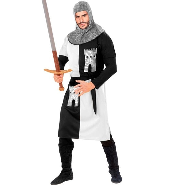 "GUERRIER MEDIEVAL" - blanc (manteau, ceinture, capuche) image 0
