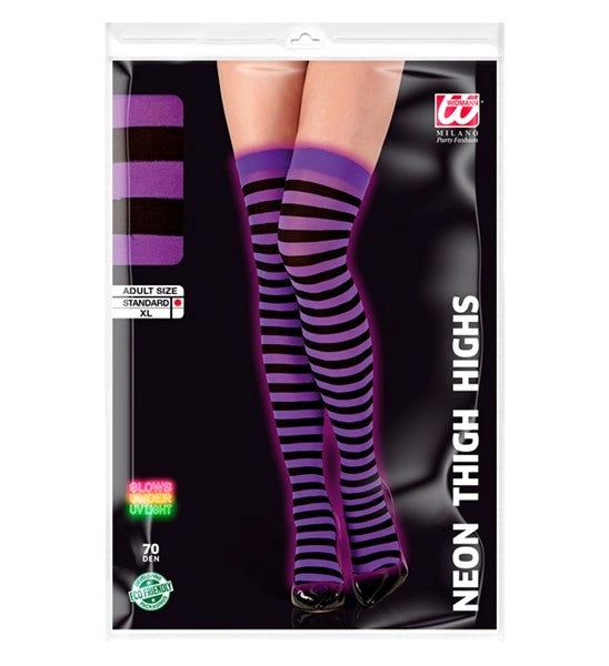 “CHAUSSETTES RAYEES VIOLET FLUORESCENTES” 70 DEN image 1