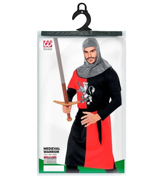 GUERRIER MEDIEVAL" - rouge (manteau, ceinture, capuche) image 1