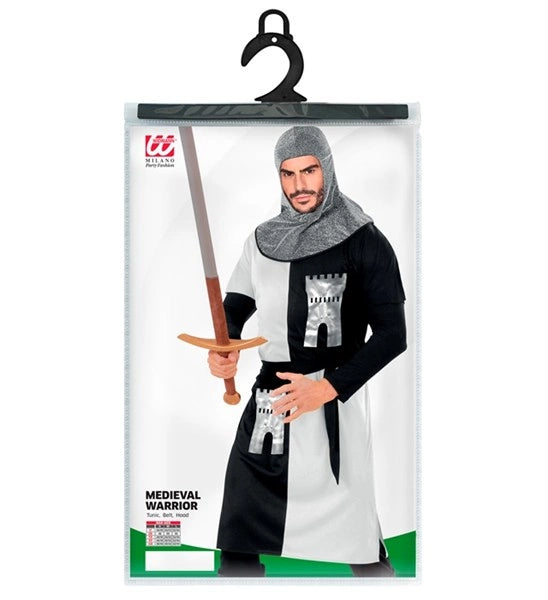 "GUERRIER MEDIEVAL" - blanc (manteau, ceinture, capuche) image 1
