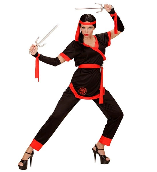 FILLE NINJA" (veste, pantalon, ceinture, guants sans doigts, lacets, bandeau) image 1