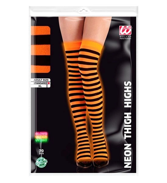 “CHAUSSETTES RAYEES ORANGE FLUORESCENTES” 70 DEN image 1