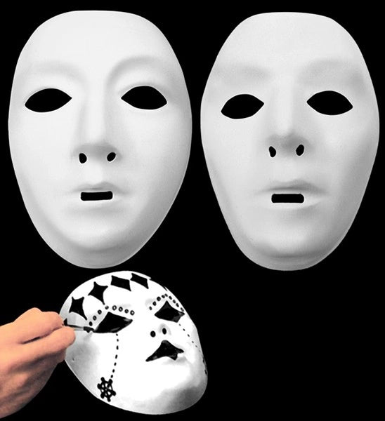 "MASQUE BLANC A PEINDRE" plastique-2 modèles au choix image 0