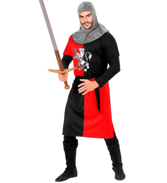 GUERRIER MEDIEVAL" - rouge (manteau, ceinture, capuche) image 0