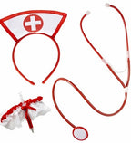 "SET INFIRMIERE" (coiffe, jarretière avec seringue, stethoscope) image 0