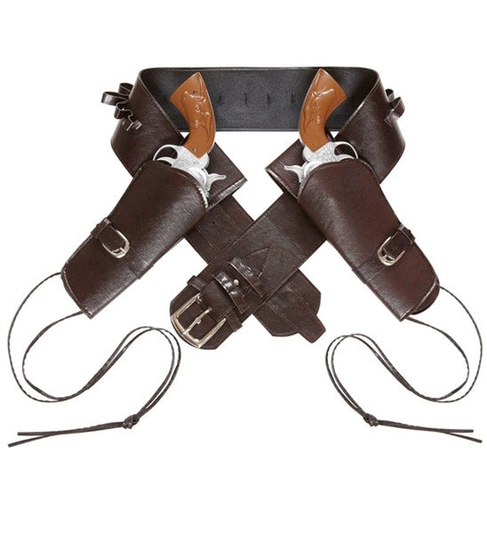"DOUBLE HOLSTER ET CEINTURE WESTERN MARRONS AUTHENTIQUES" Simili image 0