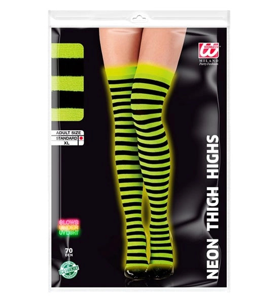 “CHAUSSETTES RAYEES JAUNE FLUORESCENTES” 70 DEN image 1